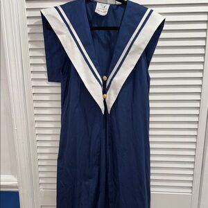 My Beachy side byside Blue and White Nautical Cape with V-Shaped Collar
